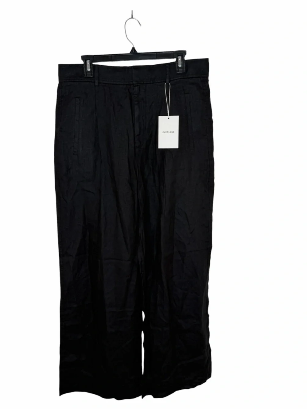 NEW WITH TAGS Everlane Black Linen‎ Way High Drape Pants in Size 14